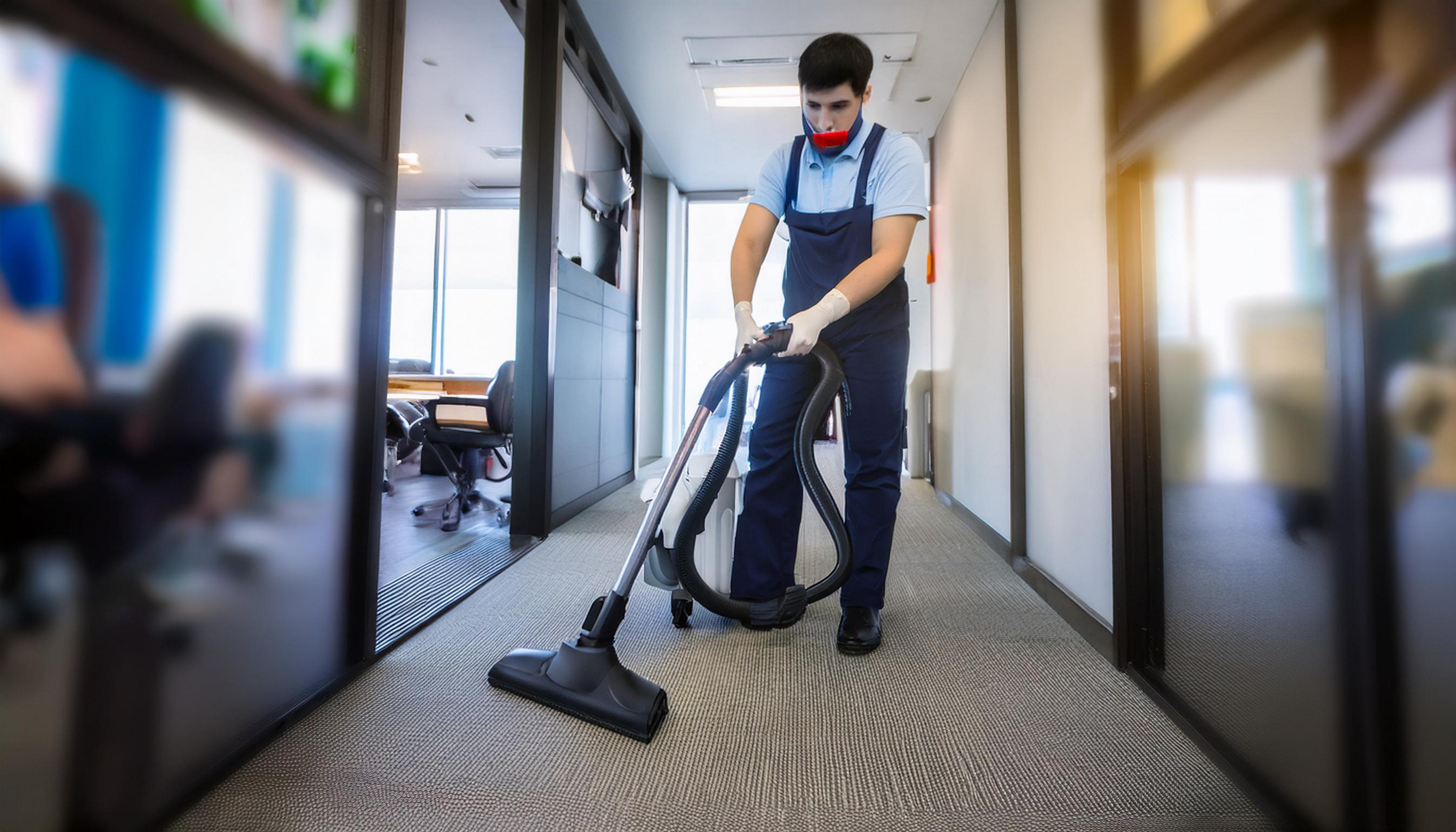 MC Cleaning Service team cleaning a professional office in Southeastern Massachusetts