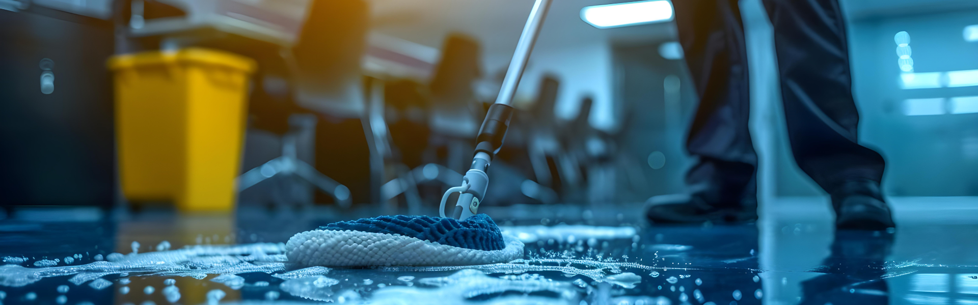 Commercial cleaning team working in a Brockton, Massachusetts office space