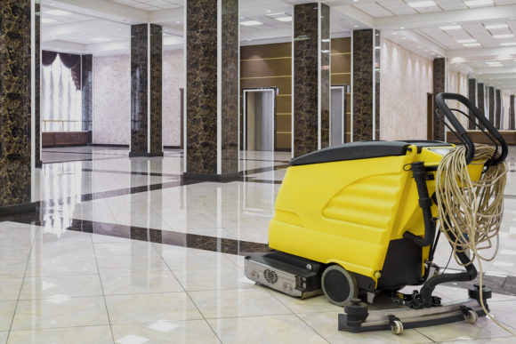 MC Cleaning Service crew performing detailed cleaning in an Attleboro area business