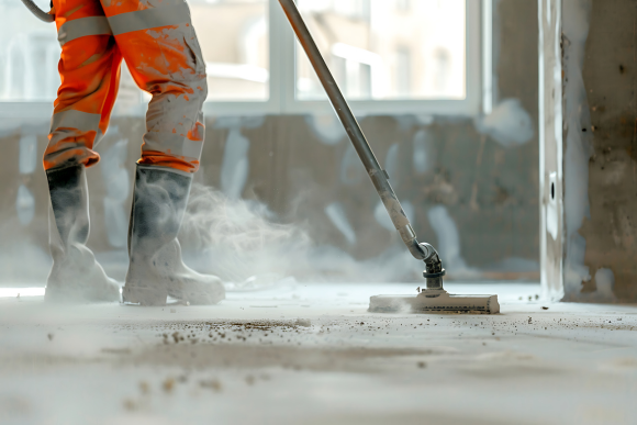 Detailed post-construction cleaning of fixtures and surfaces