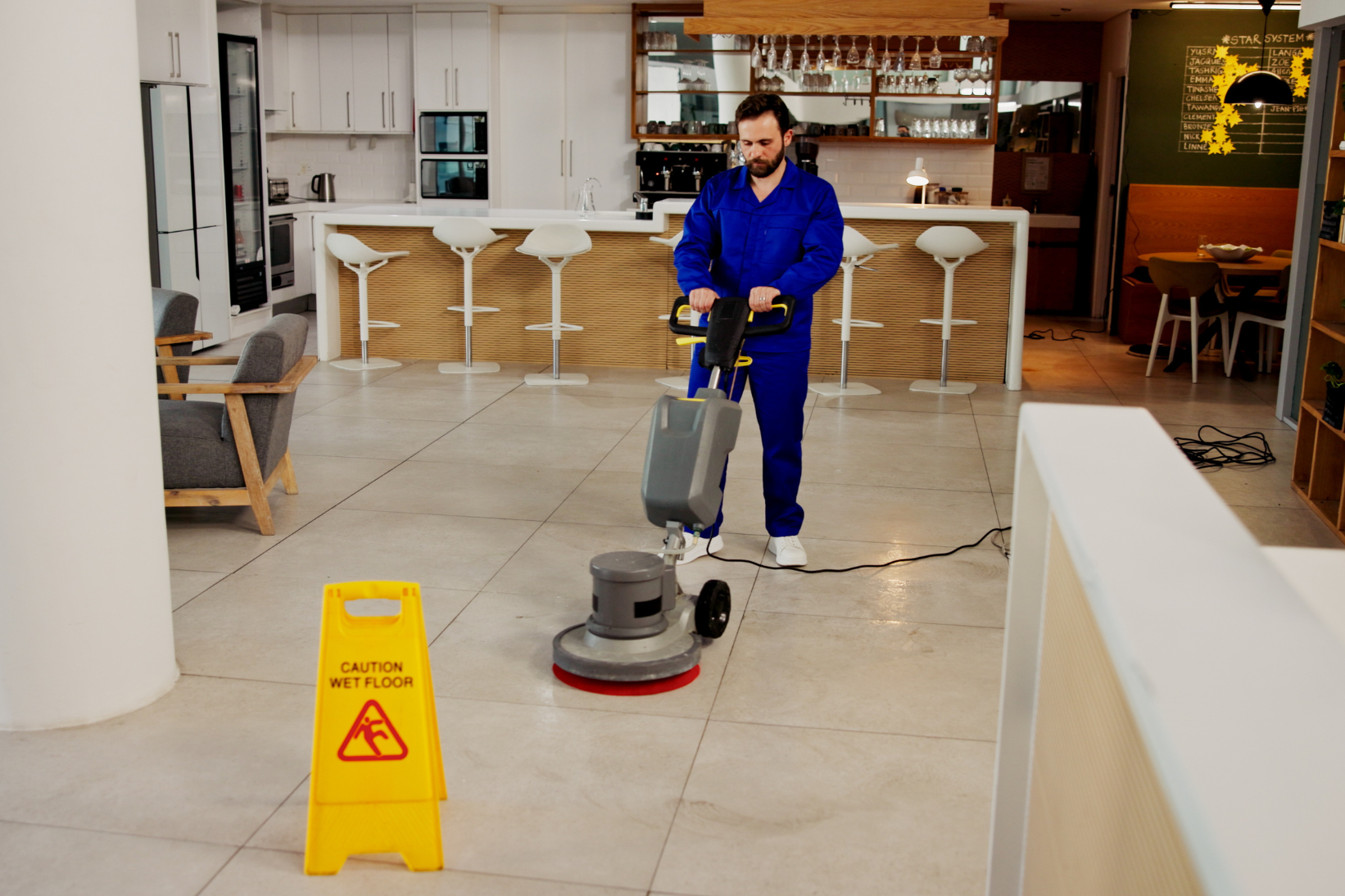 Professional floor buffing and tile care by MC Cleaning Service in Foxborough MA