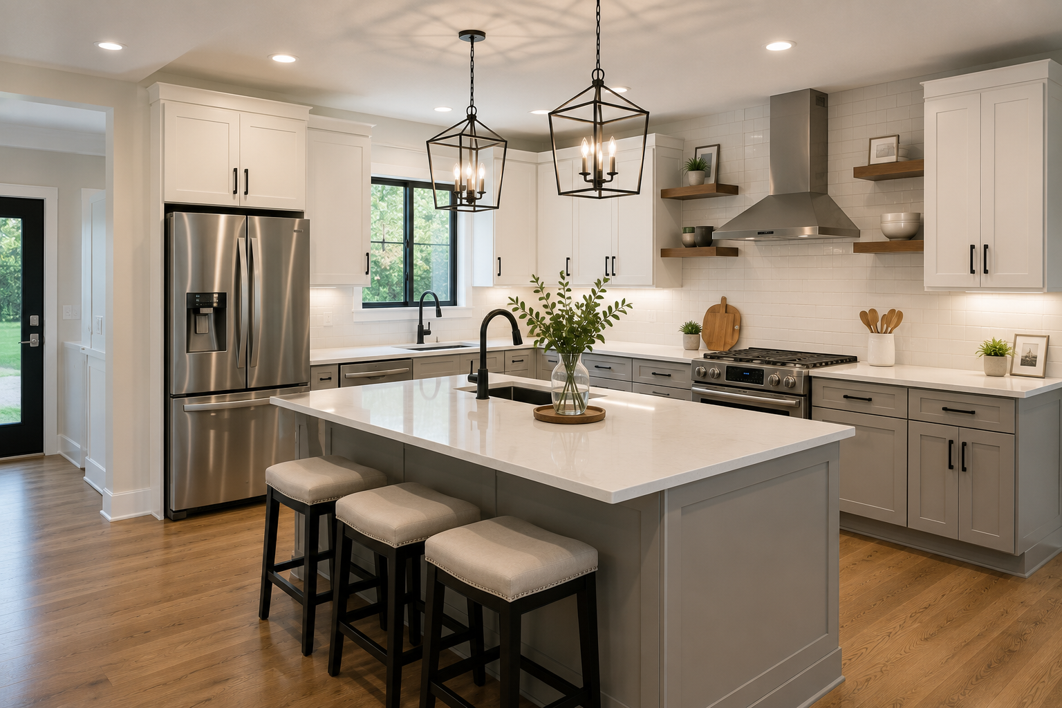 Freshly cleaned kitchen after a home renovation in Massachusetts
