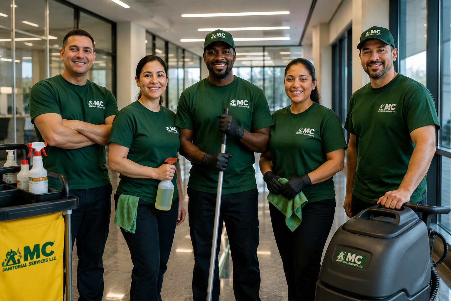 MC Cleaning Service crew providing commercial cleaning in Easton MA