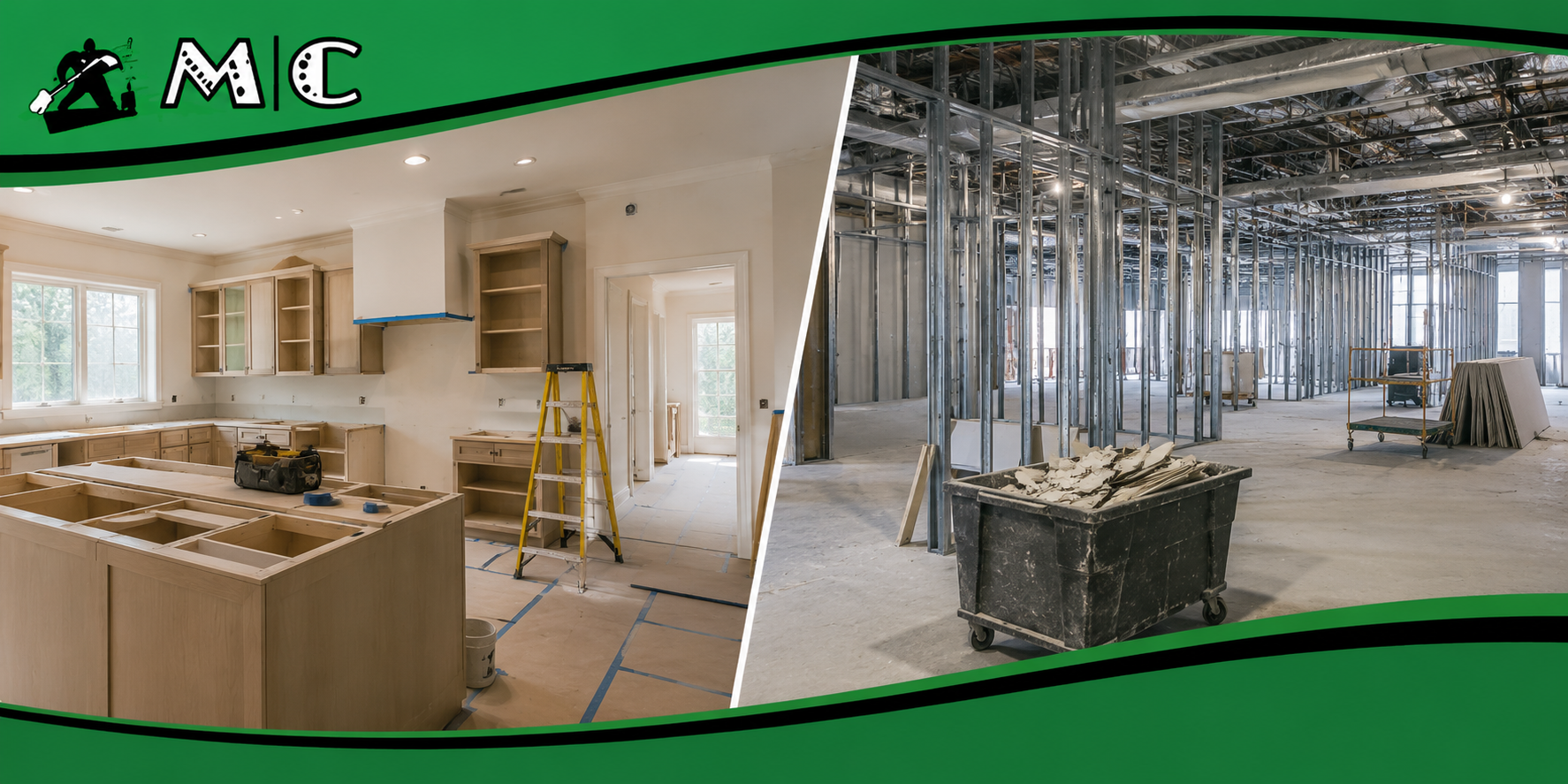 Post-renovation and post-construction cleaning comparison for Massachusetts properties