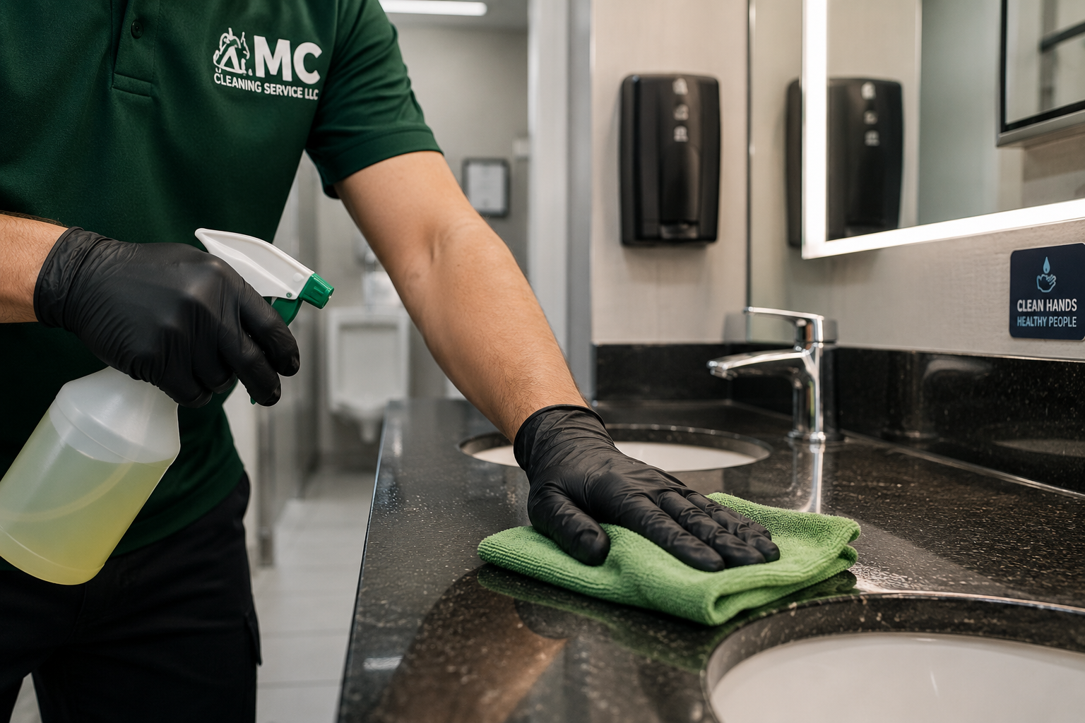 Professional commercial cleaning detail work in an Easton Massachusetts business